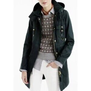 J. Crew Downtown Green Wax-Coated Cotton Utility Field Jacket - XL